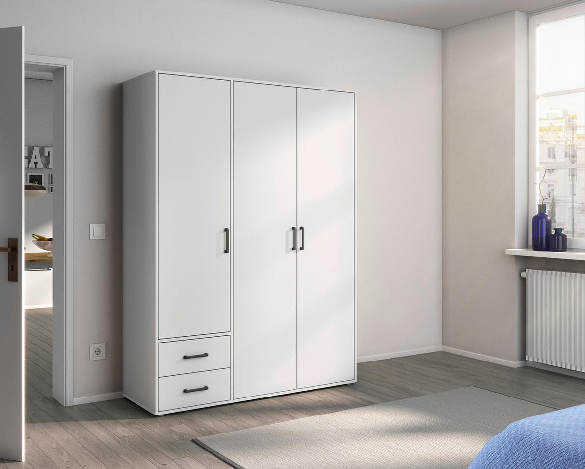 Drehtürenschrank Mit Schubladen 140 Cm Weiß - Weiß, MODERN, Holzwerkstoff (140/194/53cm) - Rauch Möbel