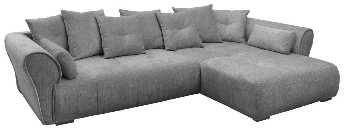 Ecksofa Riska Grau S: 330x197 cm - Schwarz/Grau, KONVENTIONELL, Textil (330/197cm) - MID.YOU