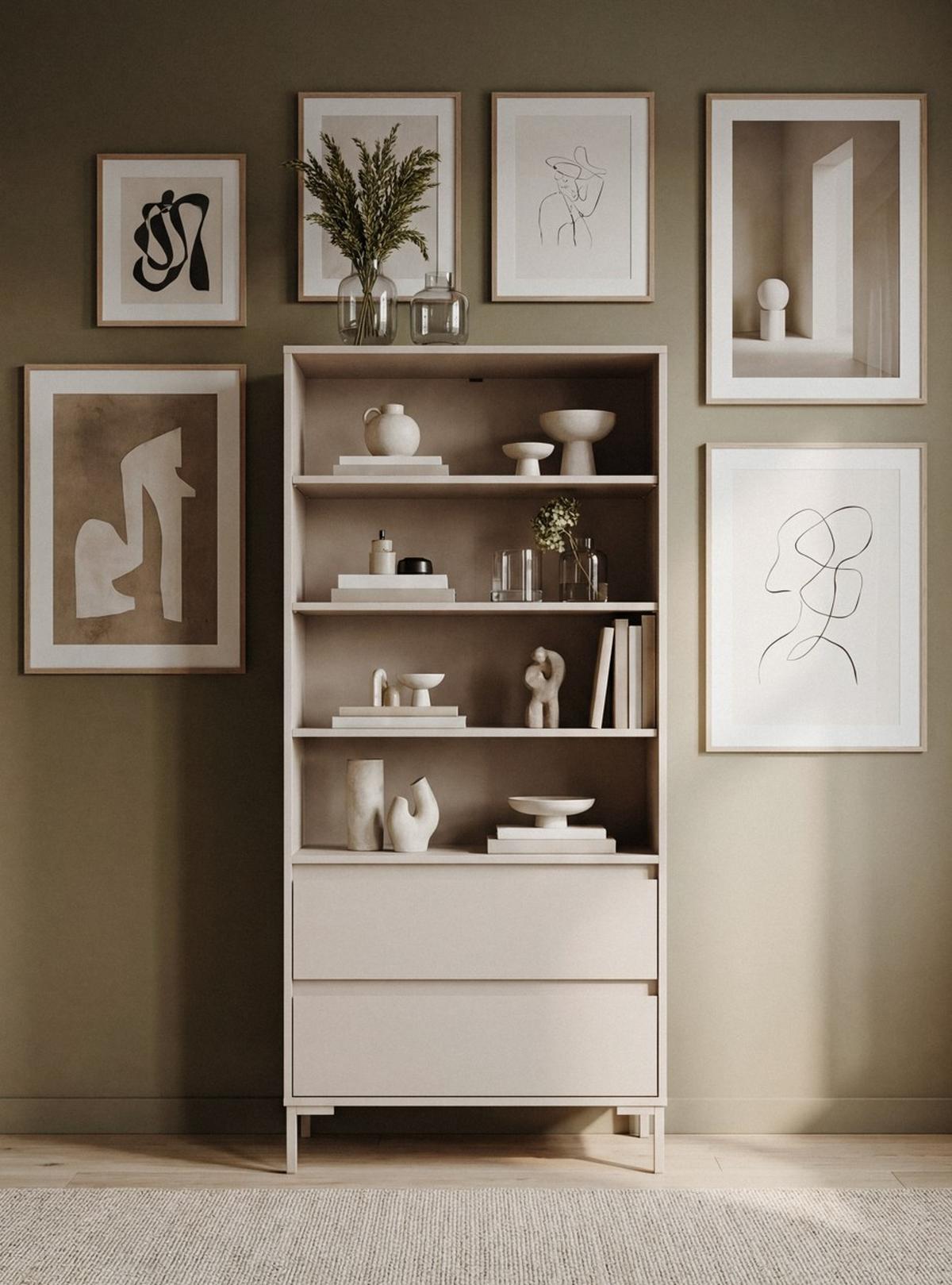 Regal Korsika Kaschmir B: 77,5cm - Kaschmir, LIFESTYLE, Holzwerkstoff (77,5/165/40cm) - MID.YOU