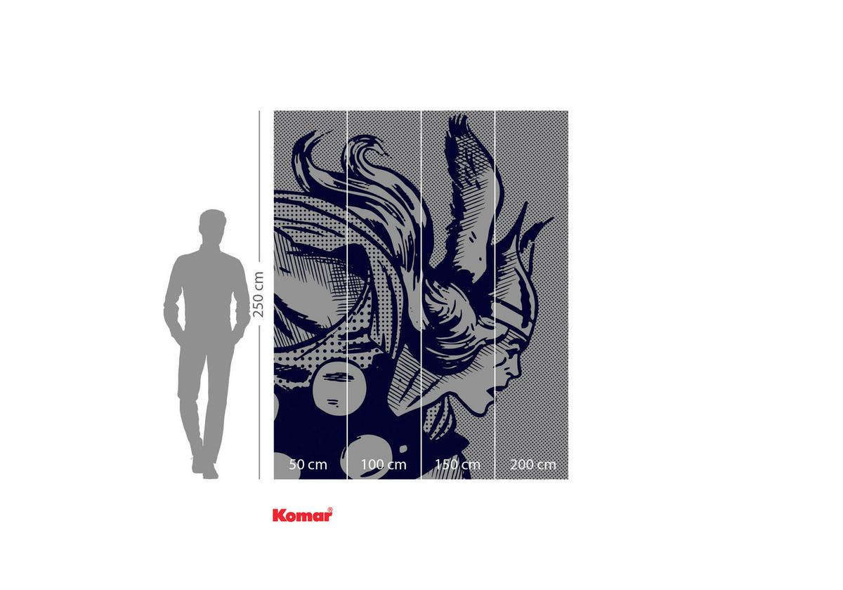 Vliestapete Legend Of Thor - Blau/Weiß, Basics (200/250cm) - Komar