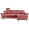 Ecksofa Brizzini Koralle S: 270x176 Cm - Koralle/Naturfarben, MODERN, Textil (270/176cm) - Livetastic