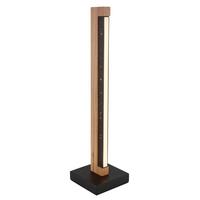 Led-tischleuchte 67849t - Dunkelbraun/Schwarz, Natur, Holz/Kunststoff (12/12/48cm) - Globo