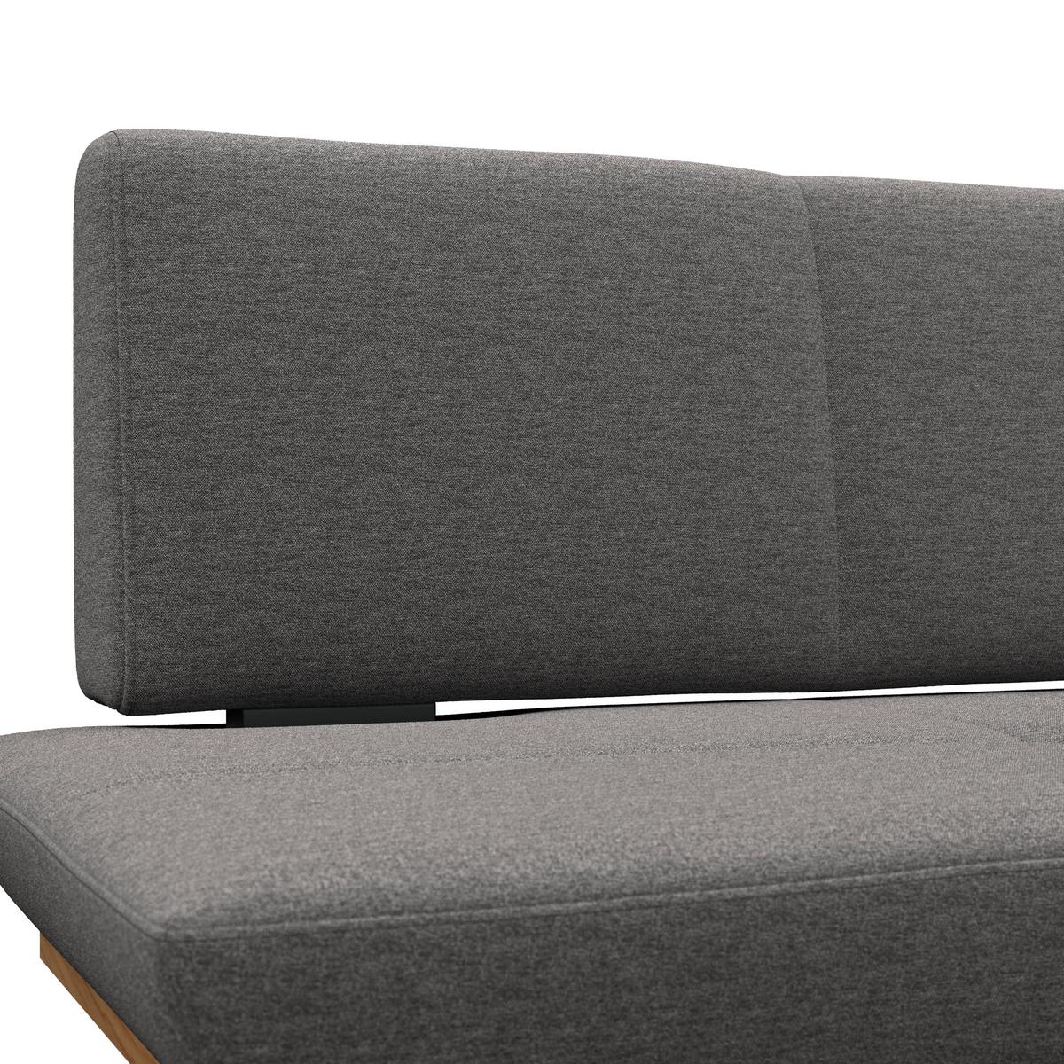 Sitzbank Tristan Webstoff dunkelgrau, B: 170cm - Dunkelgrau/Schwarz, MODERN, Holz/Textil (170/48/90cm) - James Wood
