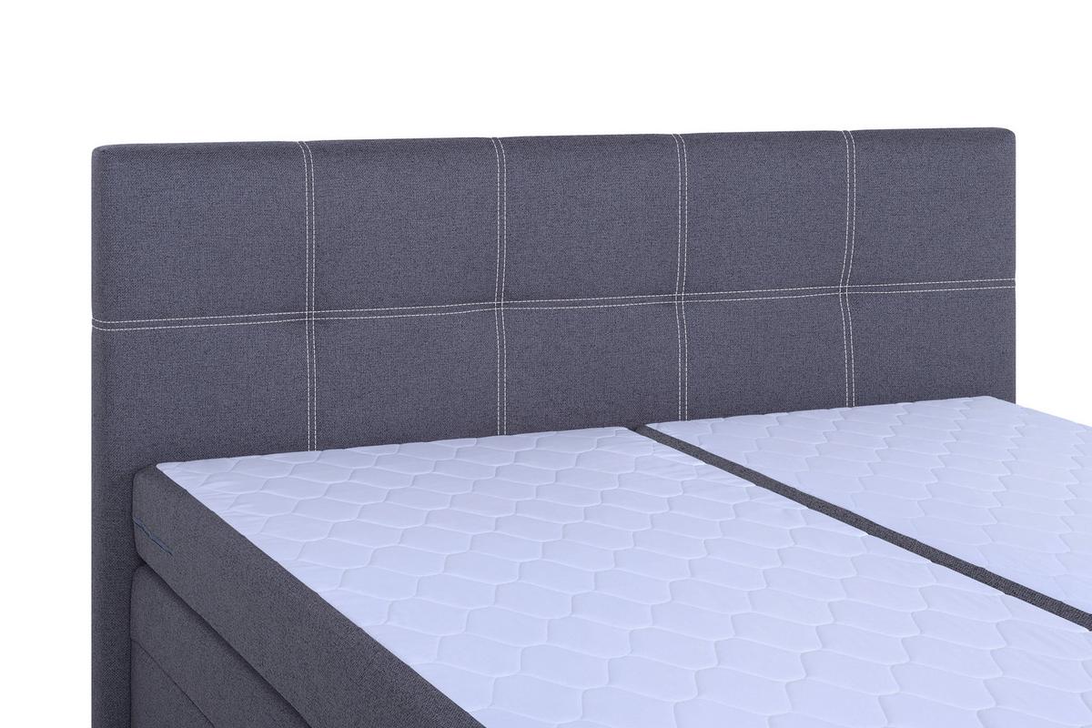 Boxspringbett Royal 180x200 Dunkelgrau - Chromfarben/Dunkelgrau, MODERN, Holzwerkstoff/Textil (180/200cm)