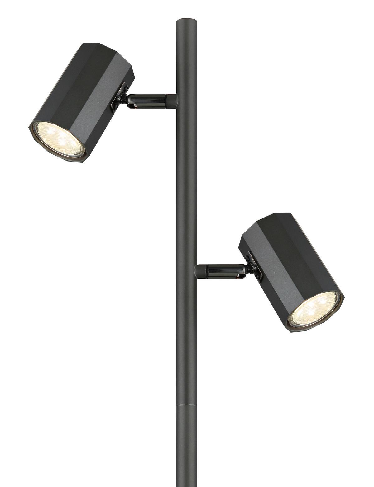 Stehleuchte 57918s - Grau, Design, Metall (27/22/158cm) - Globo