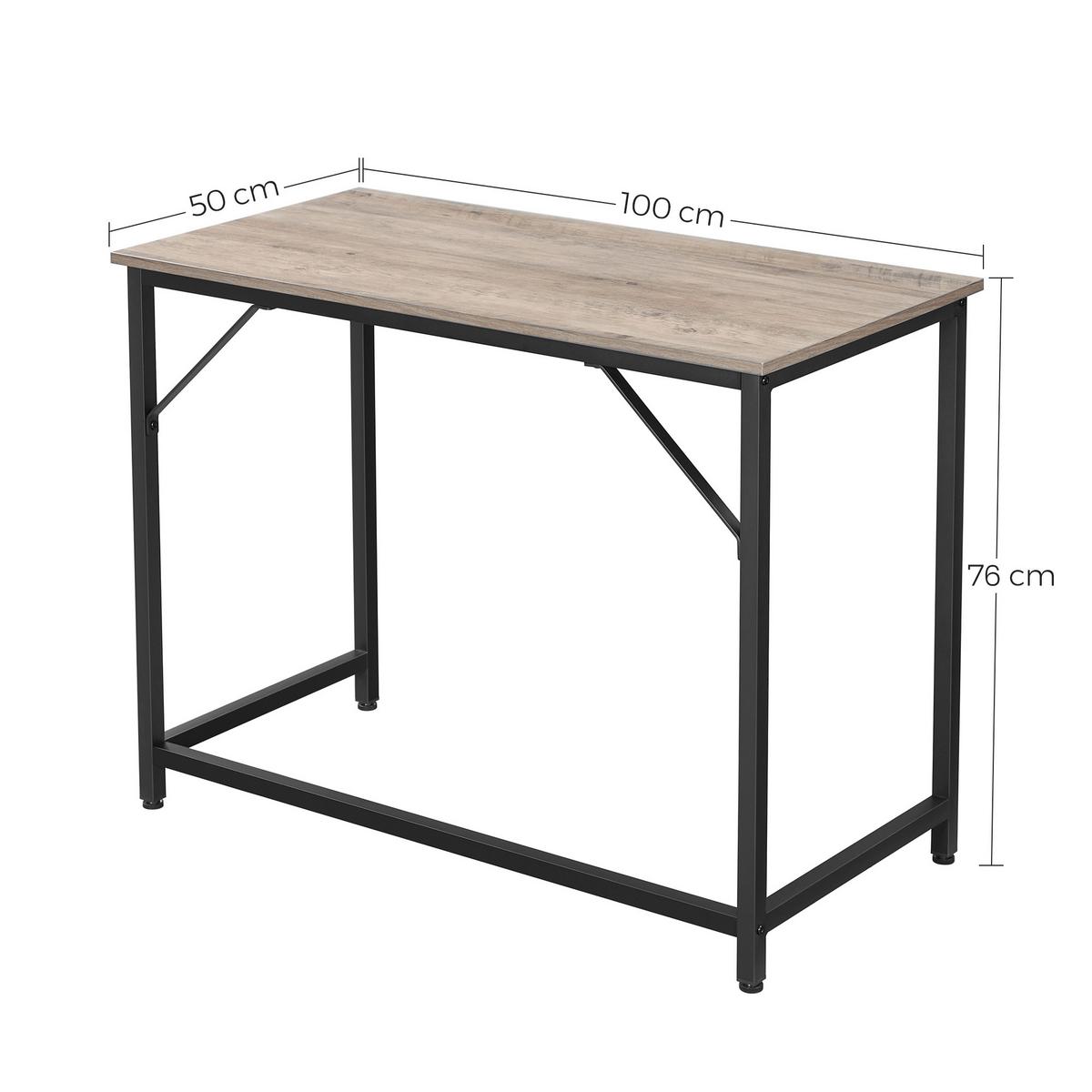 COMPUTERTISCH COMPUTER DESK - Schwarz/Grau, MODERN, Holzwerkstoff/Metall (100/50/75,5cm) - MID.YOU