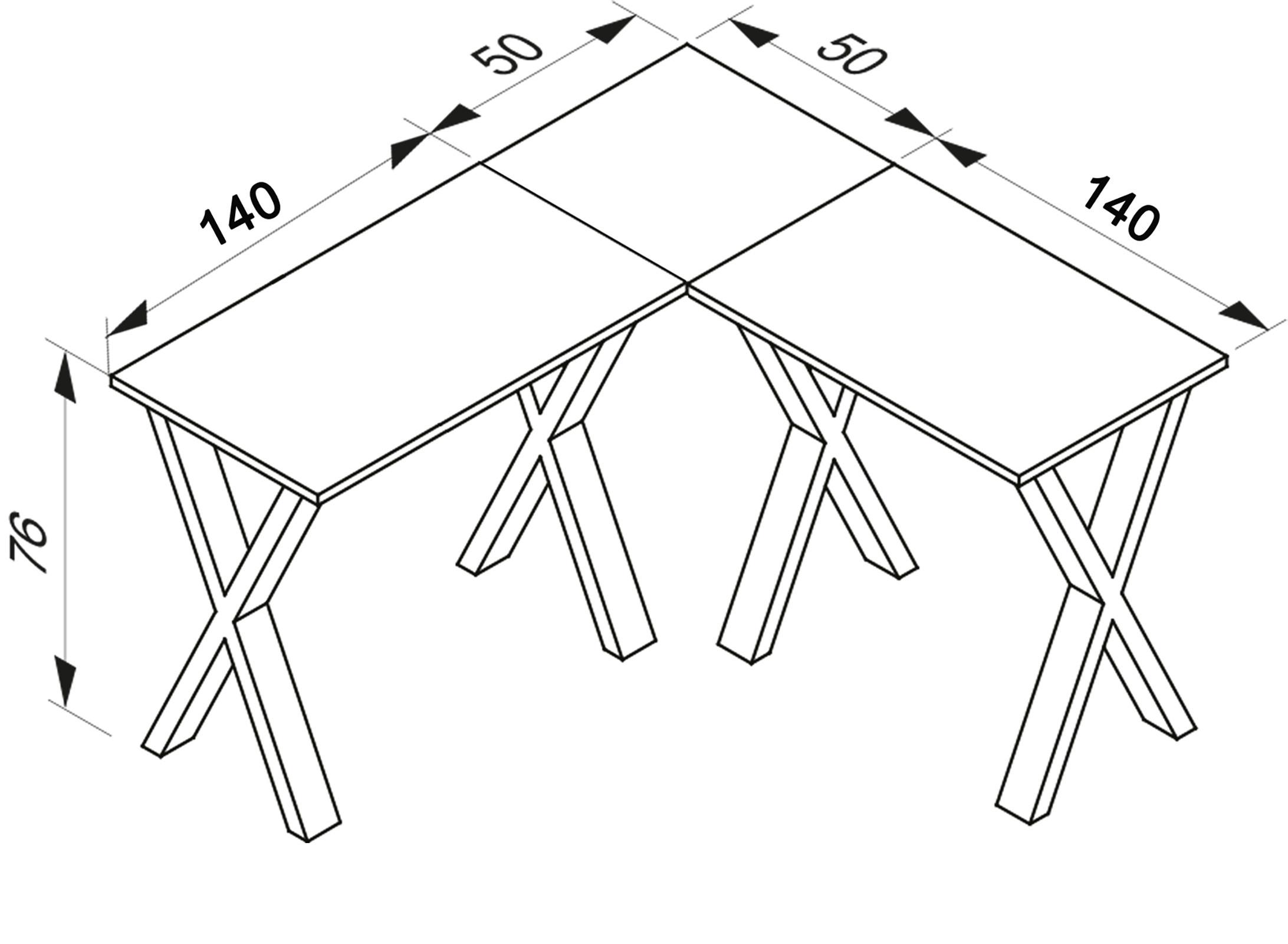 Eckschreibtisch Lona Anthrazit/Silberfarbe L: 190cm - Anthrazit/Silberfarben, Design, Holzwerkstoff/Metall (190/190/76cm) - MID.YOU