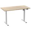 Schreibtisch E-Lona Sonoma Eiche L: 140 cm - Silberfarben/Sonoma Eiche, Design, Holzwerkstoff/Metall (140/50/71cm) - MID.YOU