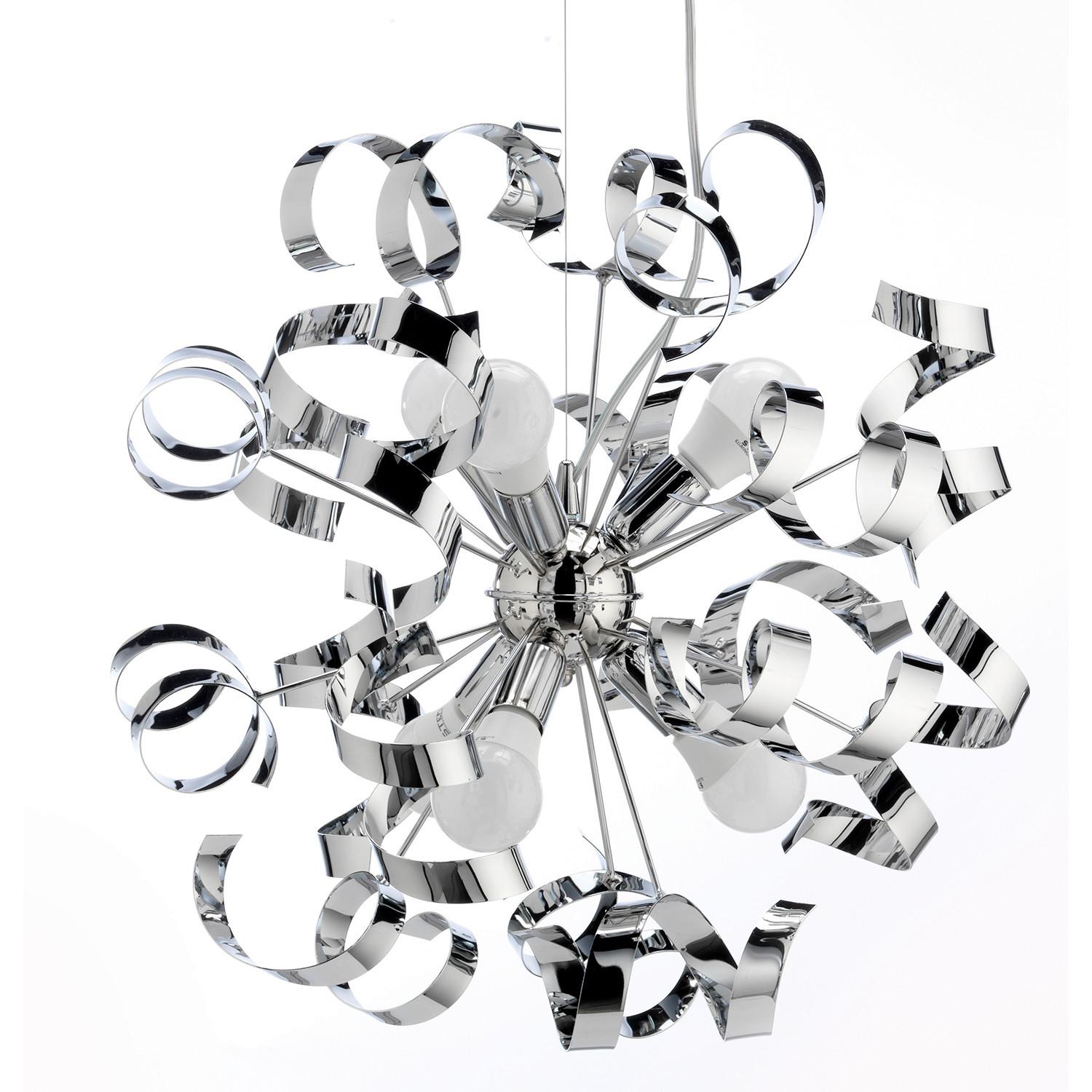 Hängeleuchte 4812/6c - Chromfarben, Design, Metall (50/150cm)