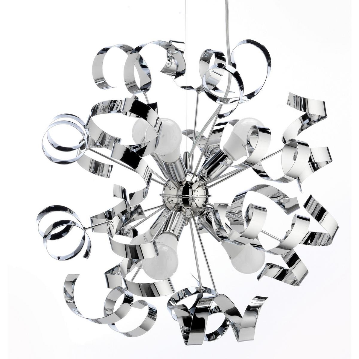 Hängeleuchte 4812/6c - Chromfarben, Design, Metall (50/150cm)