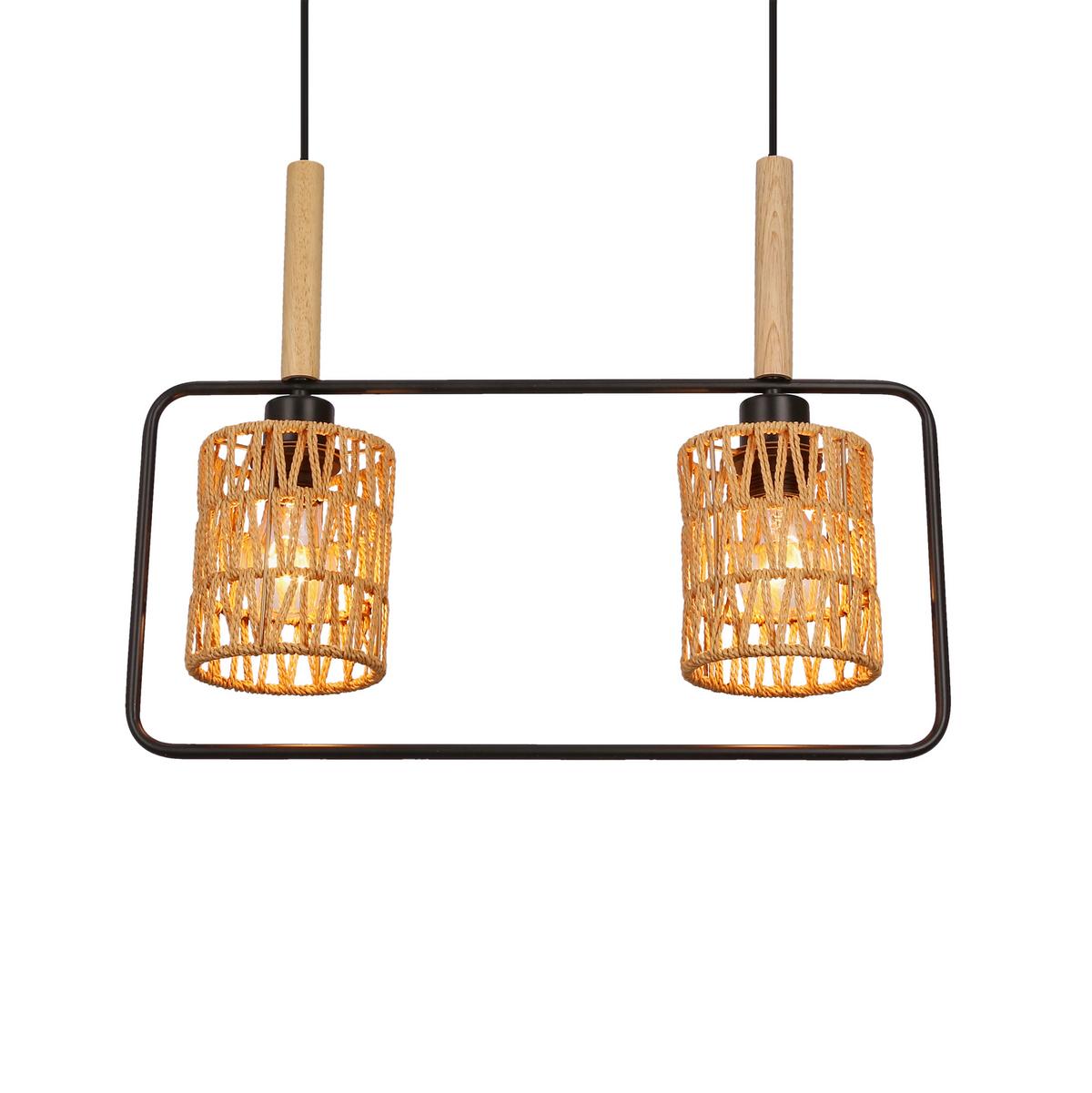 Pendelleuchte 32-26774 Crown - Beige/Schwarz, Natur, Textil/Metall (50cm)