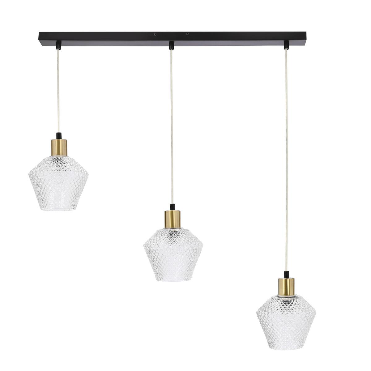 Pendelleuchte 33-36346 Greniko - Transparent/Goldfarben, KONVENTIONELL, Metall (70/14/120cm)