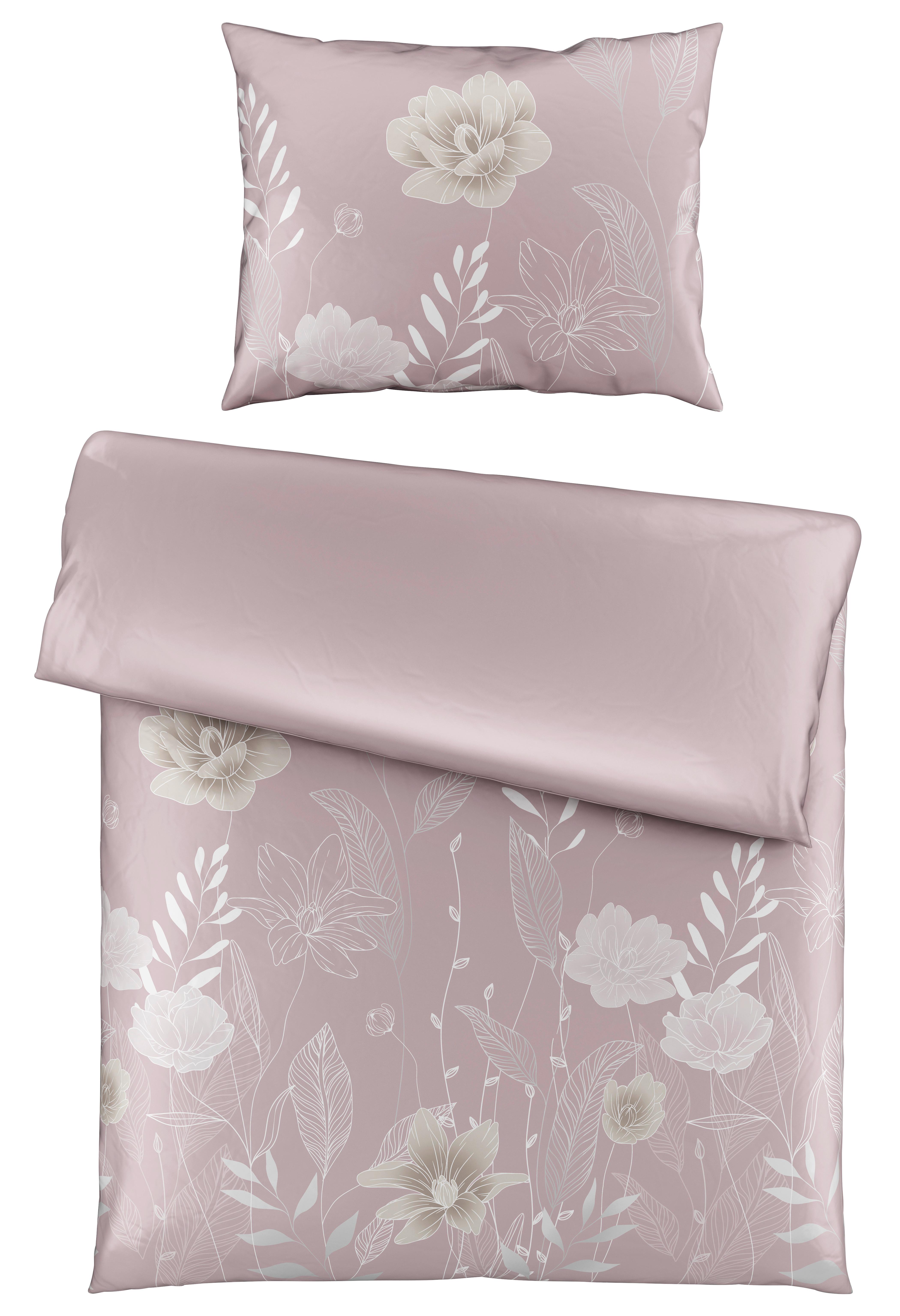 Posteľná bielizeň Nala, 70/90 140/200cm - hnedofialová, Romantik / Landhaus, textil (140/200cm) - Mömax