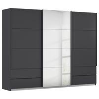 Schwebetürenschrank Karpo - Grau, KONVENTIONELL, Holzwerkstoff (271/210/62cm)