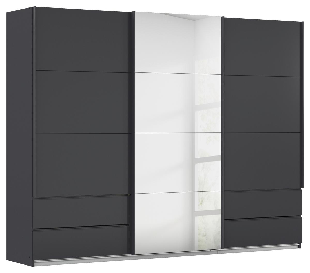 Schwebetürenschrank Karpo - Grau, KONVENTIONELL, Holzwerkstoff (271/210/62cm)