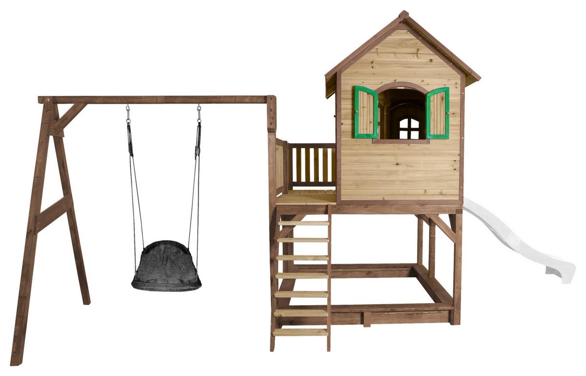 Spielturm A030.158.90 - Weiß/Braun, KONVENTIONELL, Holz (613/291/277cm) - Ambia Garden