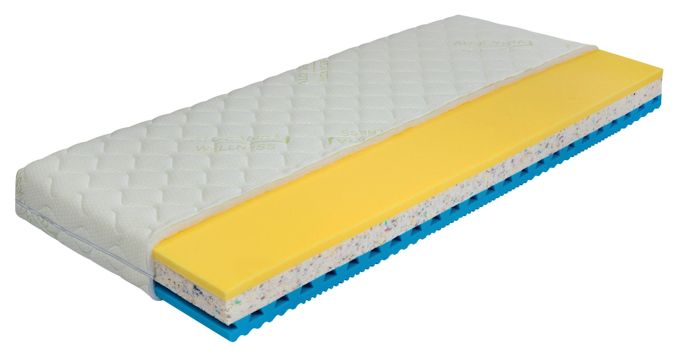 Matrace Memory Air 90x200cm, H2 / H3 - světle zelená, Konvenční, textil (90/200cm) - Based