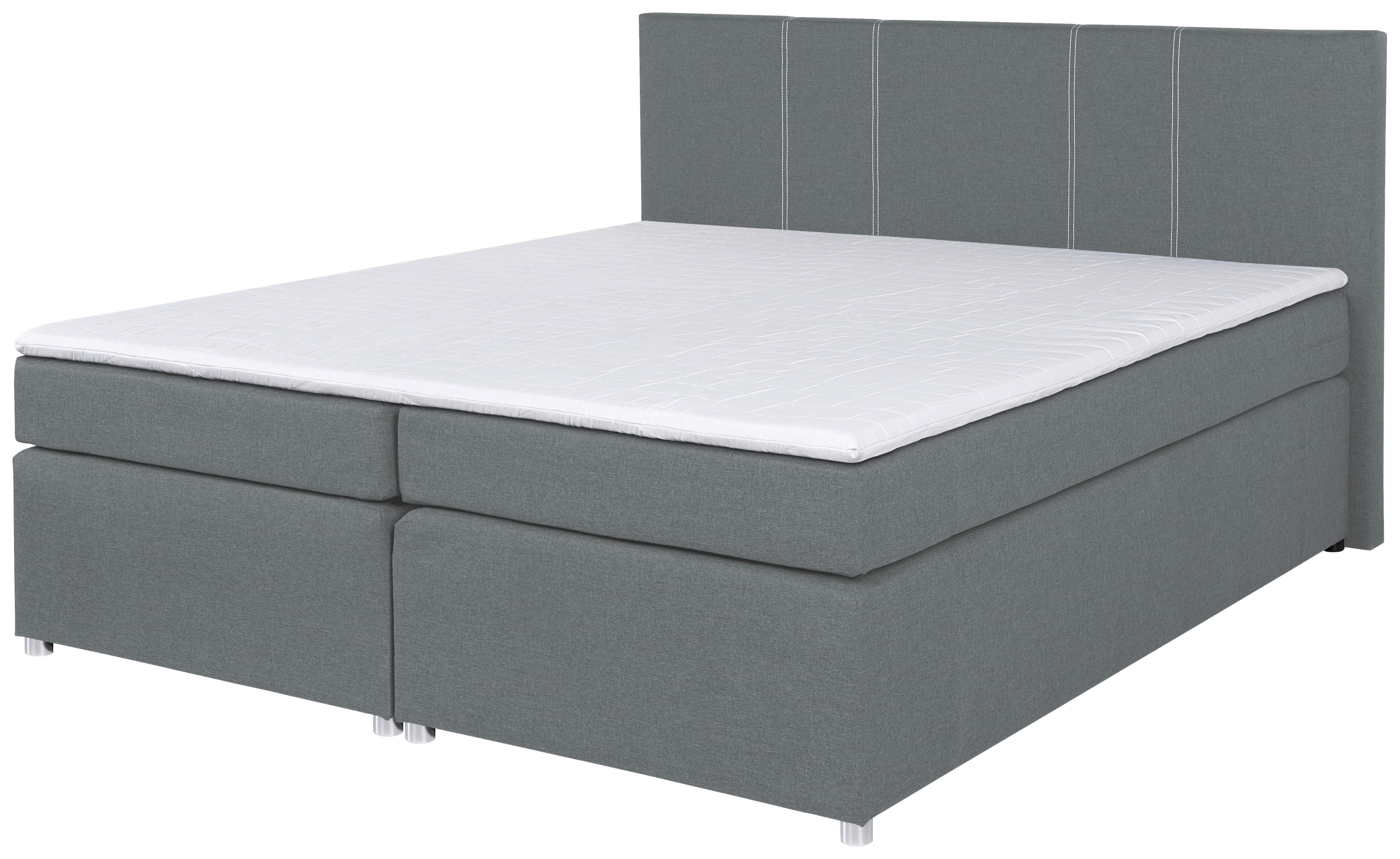 Boxspringbett Malta 200 200x200 Silberfarben - Silberfarben, MODERN, Holzwerkstoff/Textil (200/200cm)