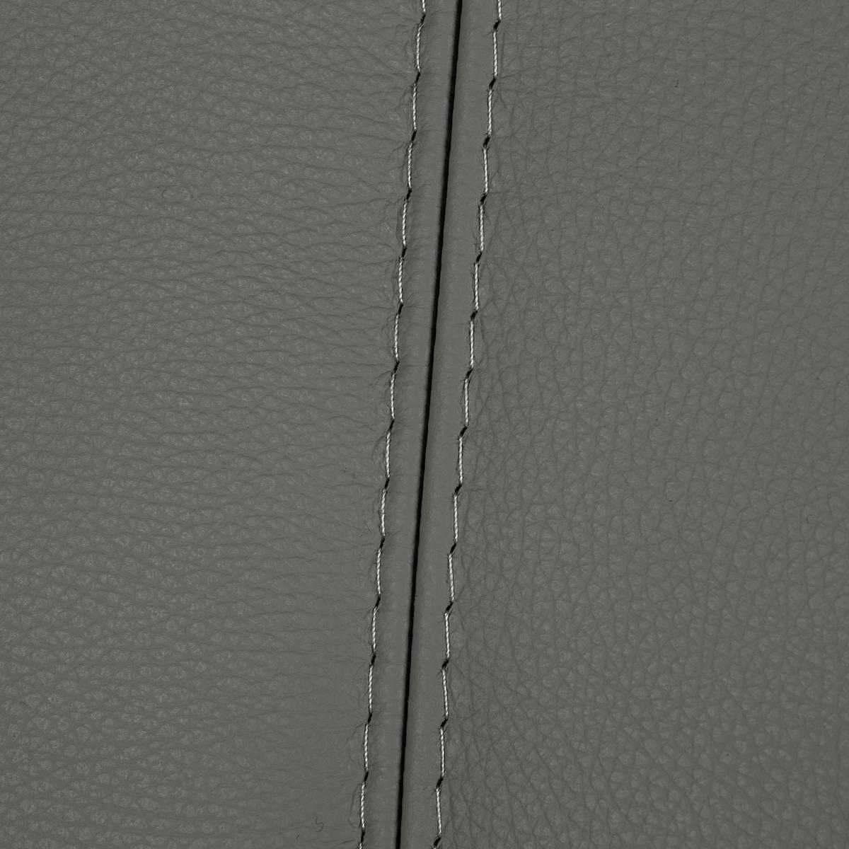 2-Sitzer-Sofa Comodo Echtleder Anthrazit B: 164 cm - Anthrazit/Silberfarben, Design, Leder (164/90/88cm) - Livetastic