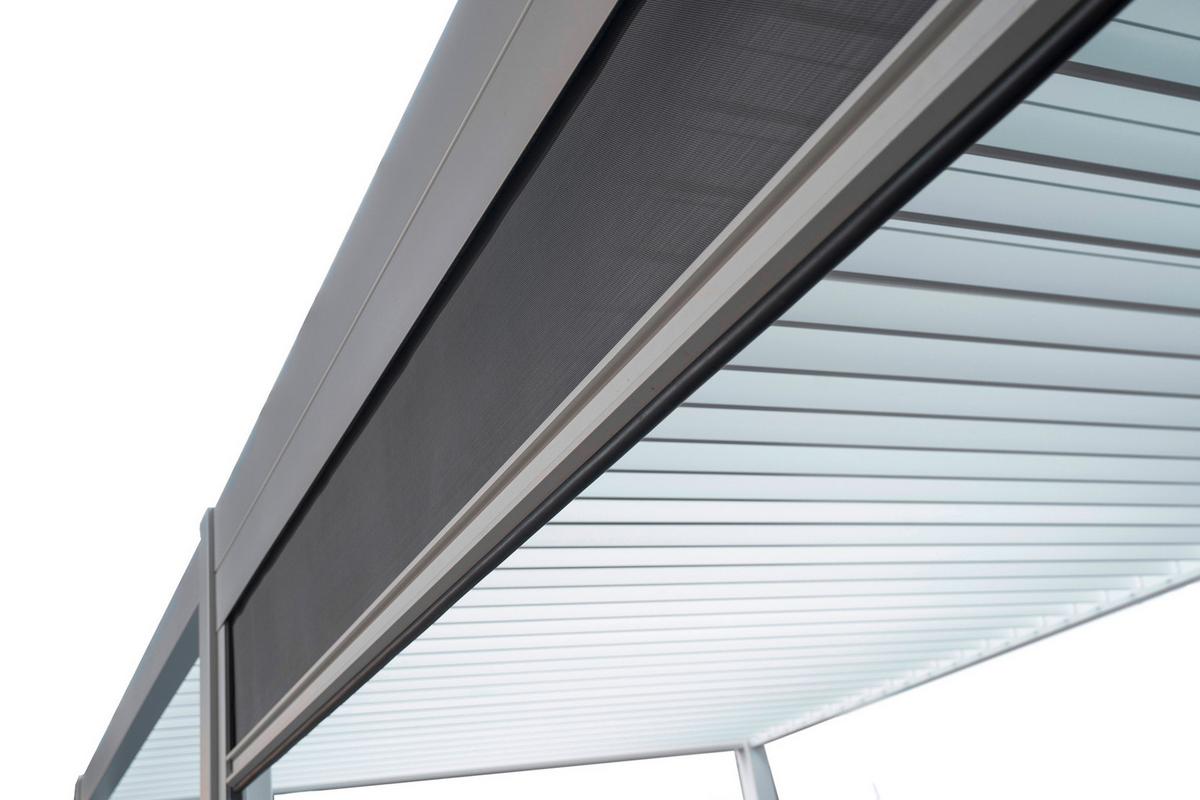 Pavillon-rollo Mirador B: 400 Cm, Wetterfest - Weiß/Grau, MODERN, Textil/Metall (400/250/10cm) - Gardenson
