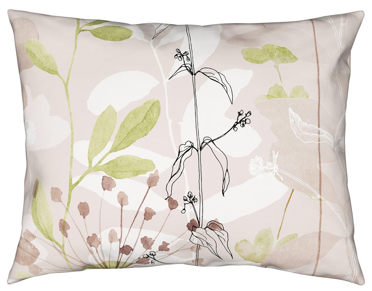 Posteľná bielizeň Loala, 70/90 140/200cm - zelená/béžová, Romantik / Landhaus, textil (140/200cm) - Mömax