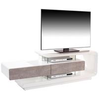 Phonotisch Carla B: 164,5 Cm Weiß/betonoptik - Weiß/Grau, MODERN, Holzwerkstoff/Kunststoff (164,5/50/40cm)