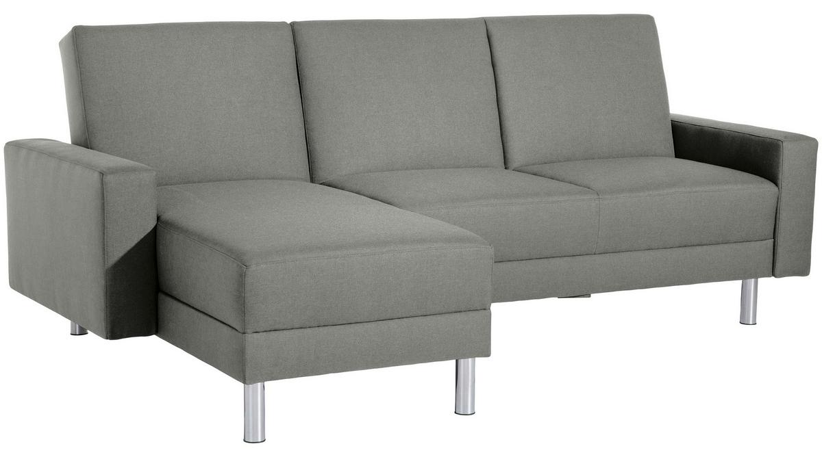 Ecksofa mit Schlaffunktion Just Fashion Hellgrau - Chromfarben/Hellgrau, KONVENTIONELL, Textil (152/230cm) - Max Winzer