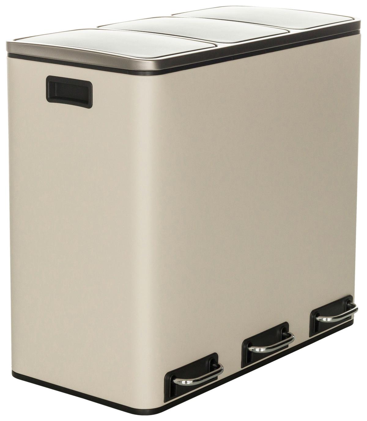 Abfallsammler Clean Ix - Beige/Schwarz, Basics, Kunststoff/Metall (61/56/31,5cm) - MID.YOU