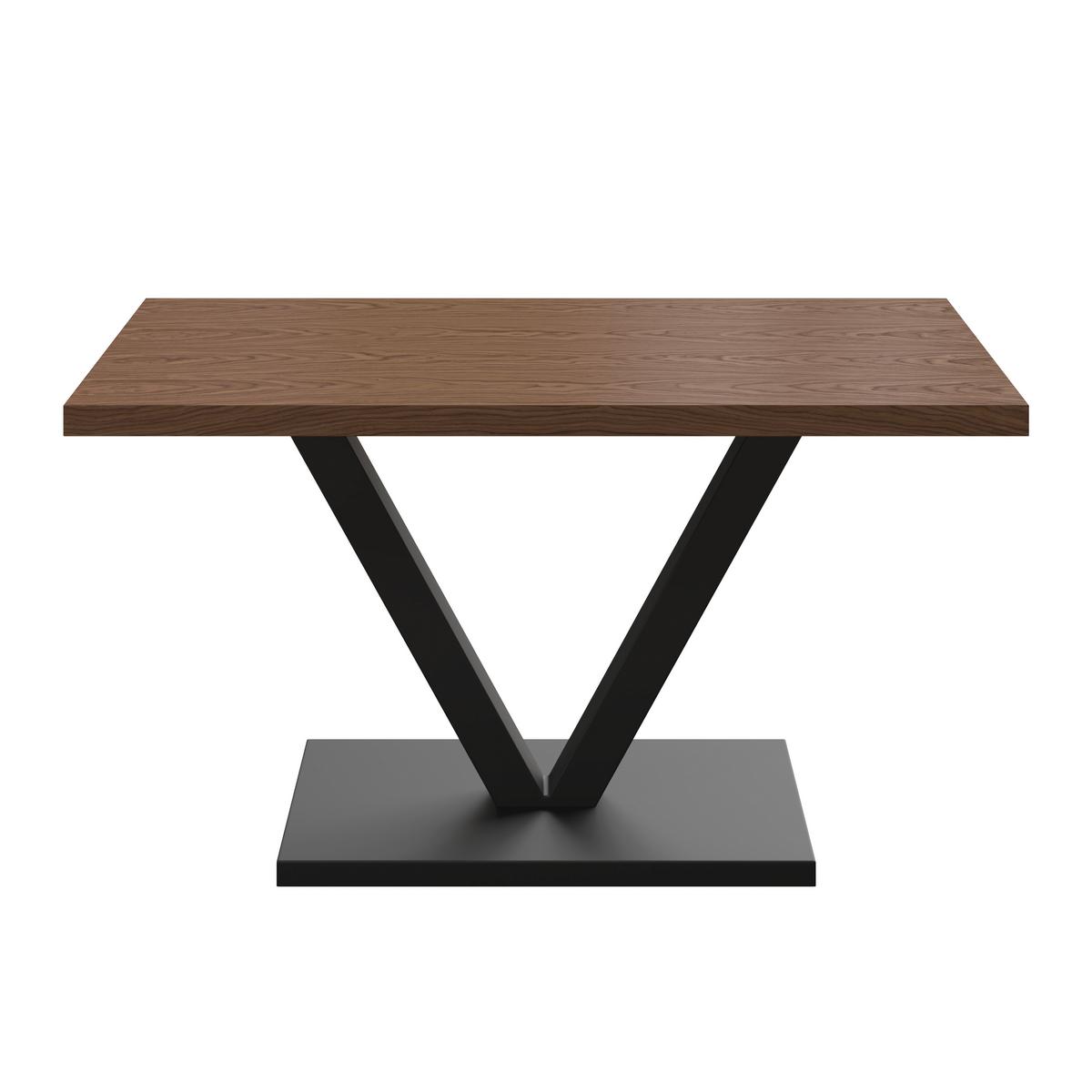 Jedálenský stôl Loca, 140 - čierna/farba vlašského orecha, Modern, kov/drevo (140/76/80cm) - Bessagi Home