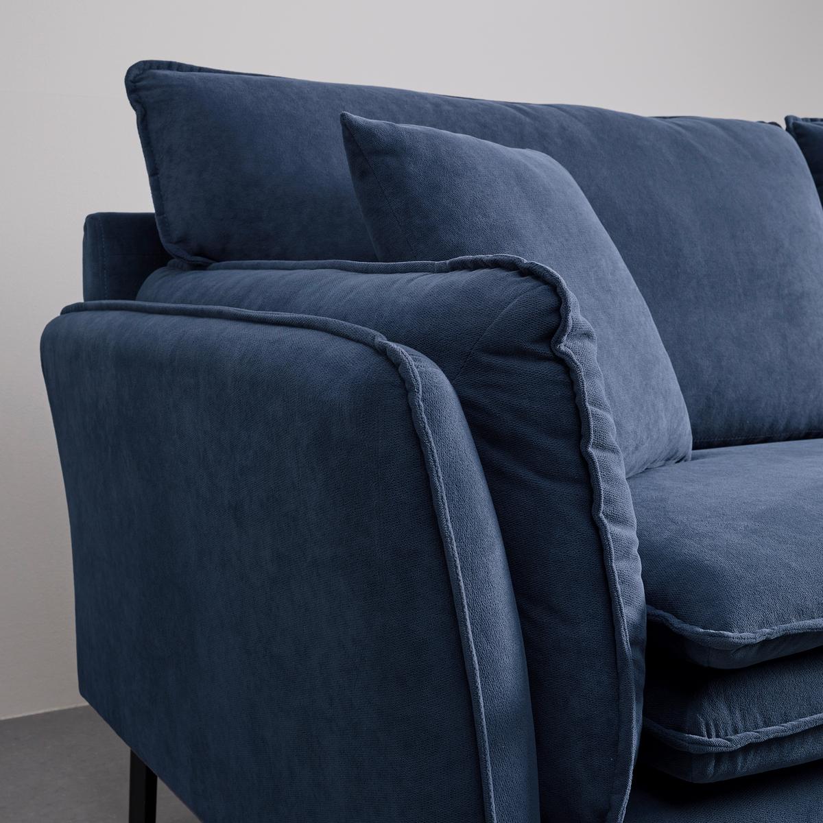Sedací souprava LANI tmavě modrá - černá/tmavě modrá, Moderní, kov/dřevo (296/86/170cm) - Bessagi Home