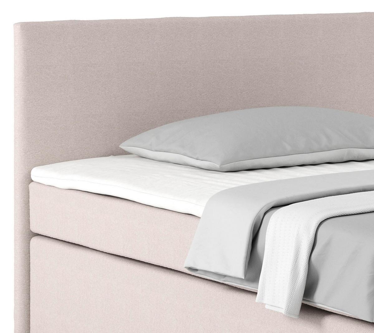 Posteľ Boxspring NERO PL: 140/200 cm, béžová - chrómová/béžová, Konventionell, kov/textil (140/200cm)