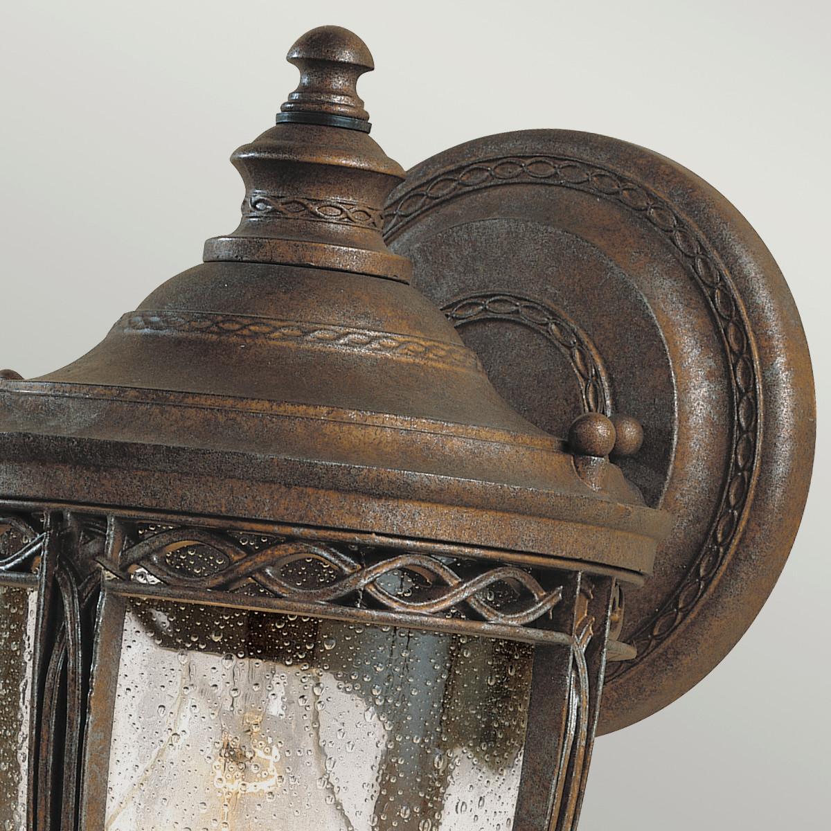 Außenwandleuchte 60 Watt Metall Glas, Wandmontage - Bronzefarben, KONVENTIONELL, Glas/Metall (16.7/32.1/19.1cm) - Elstead Lighting