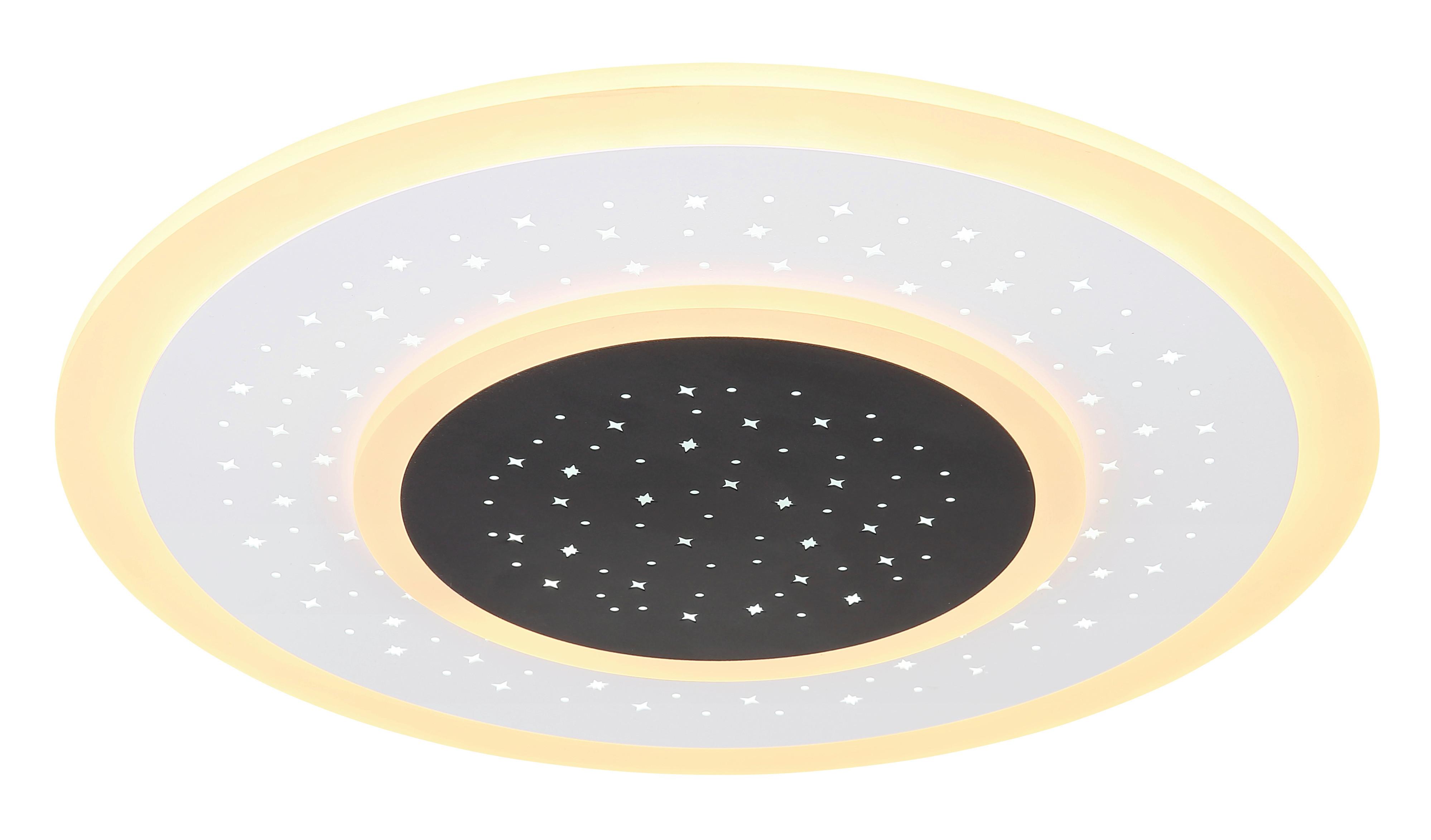 Led-deckenleuchte 48133-44 - Opal/Schwarz, Design, Kunststoff/Metall (46/5,5cm) - Globo