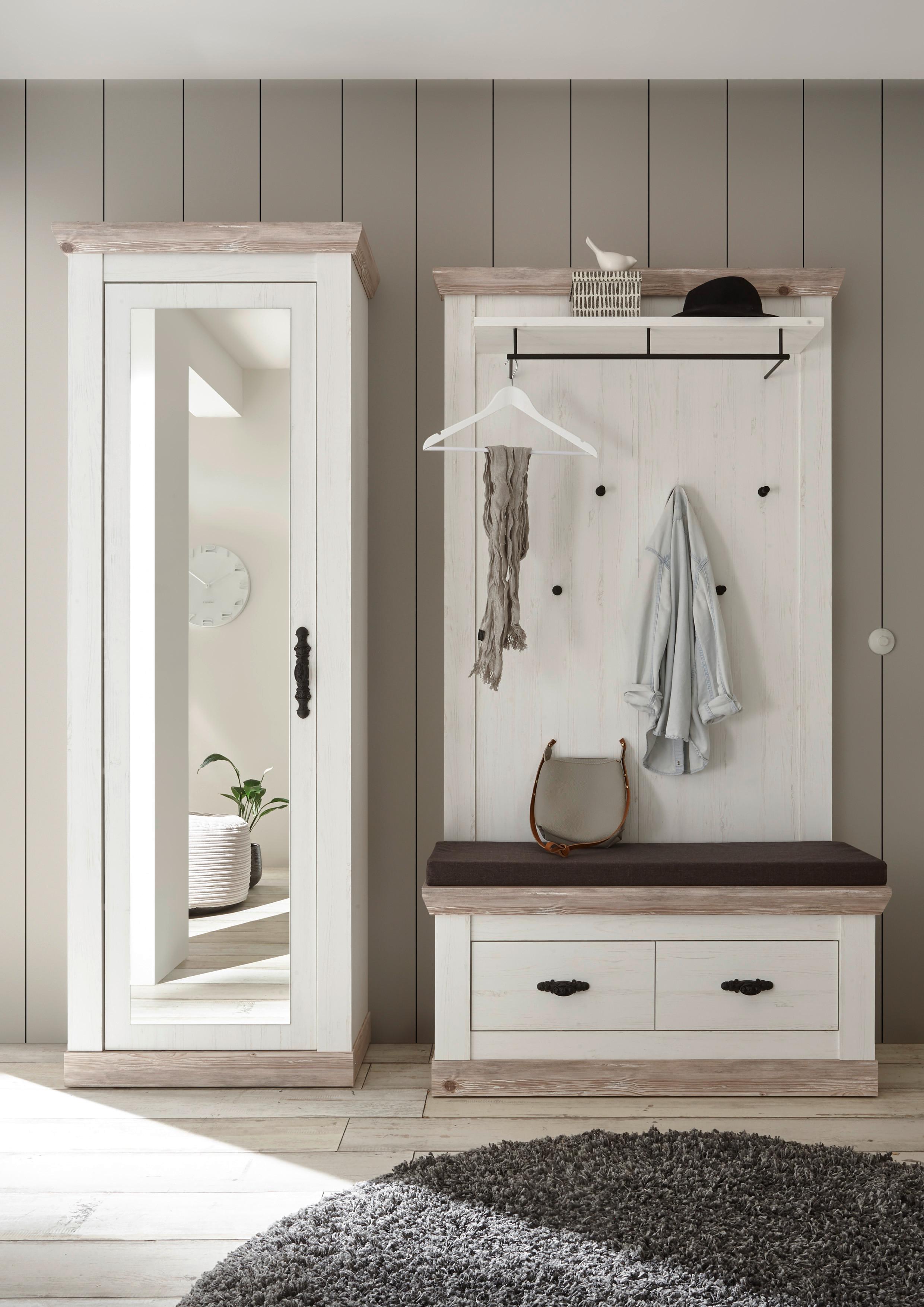 Garderobe Florenz Pinienfarb./hellbraun B: 190cm - Hellbraun/Pinienfarben, Design, Holzwerkstoff (190/201/45cm) - MID.YOU