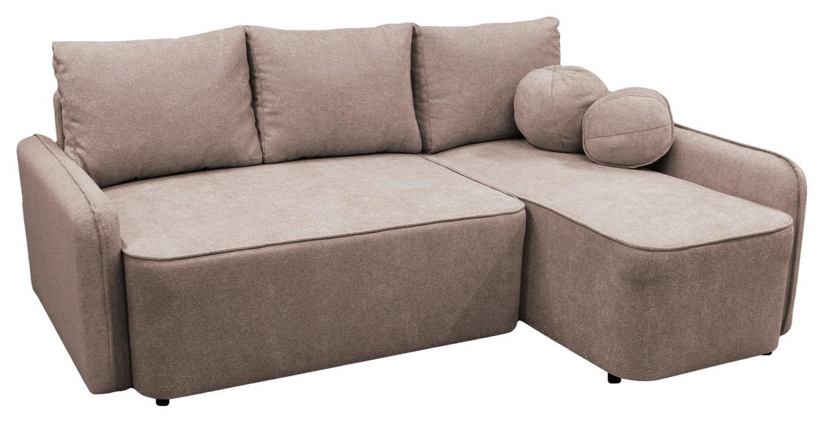 Ecksofa Fancy Rosa 209x143 Cm - Schwarz/Rosa, Design, Textil (209/143cm) - MID.YOU