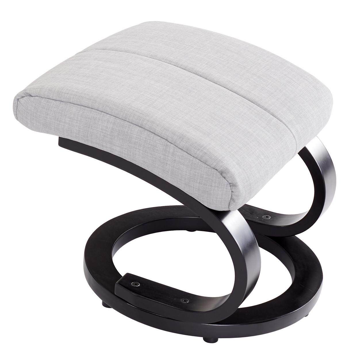 Fernsehsessel mit Fußhocker Niklas Webstoff Hellgrau - Hellgrau/Schwarz, MODERN, Holz/Textil (66/98-86/80-110cm) - Ondega