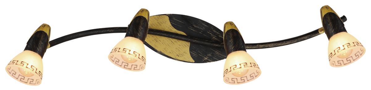 Strahler 5449-4 - Goldfarben/Schwarz, Basics, Glas/Metall (83/17,5/17cm) - Globo