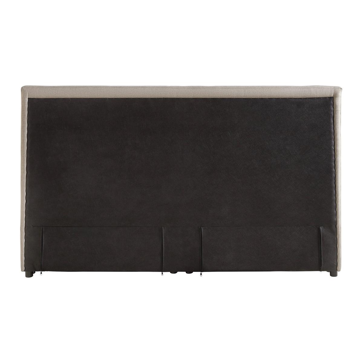 Boxpringová posteľ s toperom, 180x200 cm, béžová - čierna/béžová, Modern, drevo/textil (180/200cm) - Bessagi Home