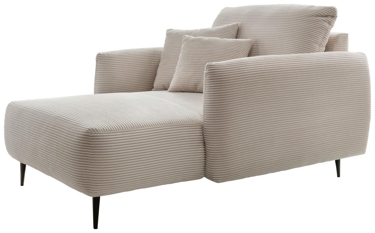 XXL-Sessel Vanilla, Beige B: 112 cm - Beige/Schwarz, Design, Textil (112/95/158cm) - Livetastic