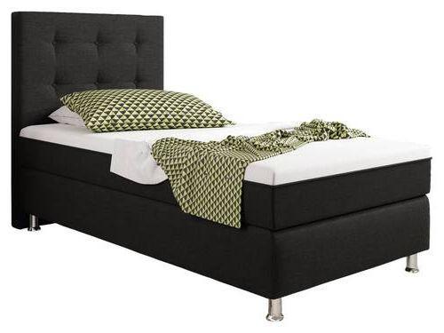 Boxspringbett Mit Topper 90x200 Köln Plus - Silberfarben/Schwarz, KONVENTIONELL, Textil (90/200cm) - MID.YOU