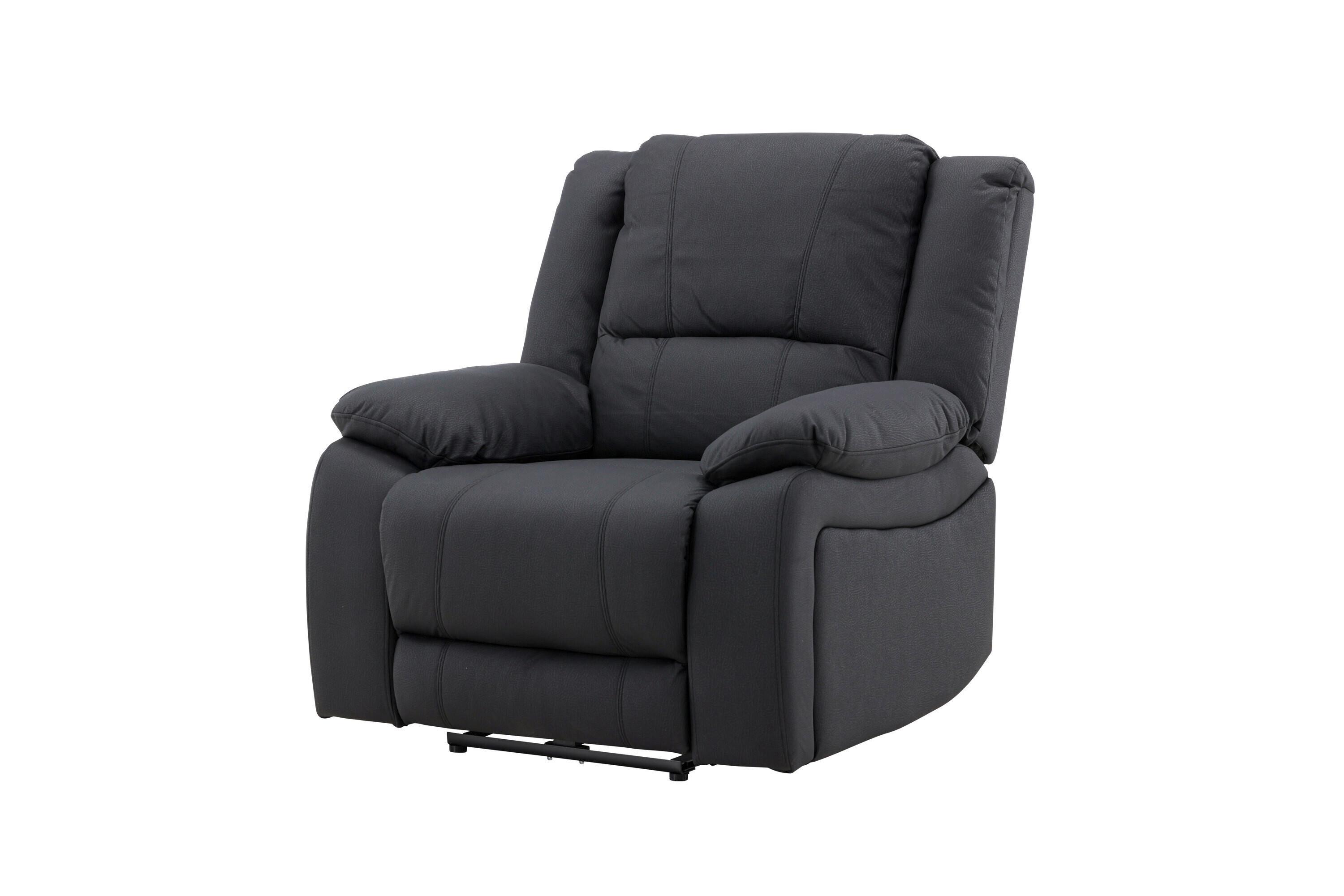 Relaxsessel Singapore Schwarz B: 96cm - Schwarz, MODERN, Textil/Metall (96/100/106cm) - Livetastic