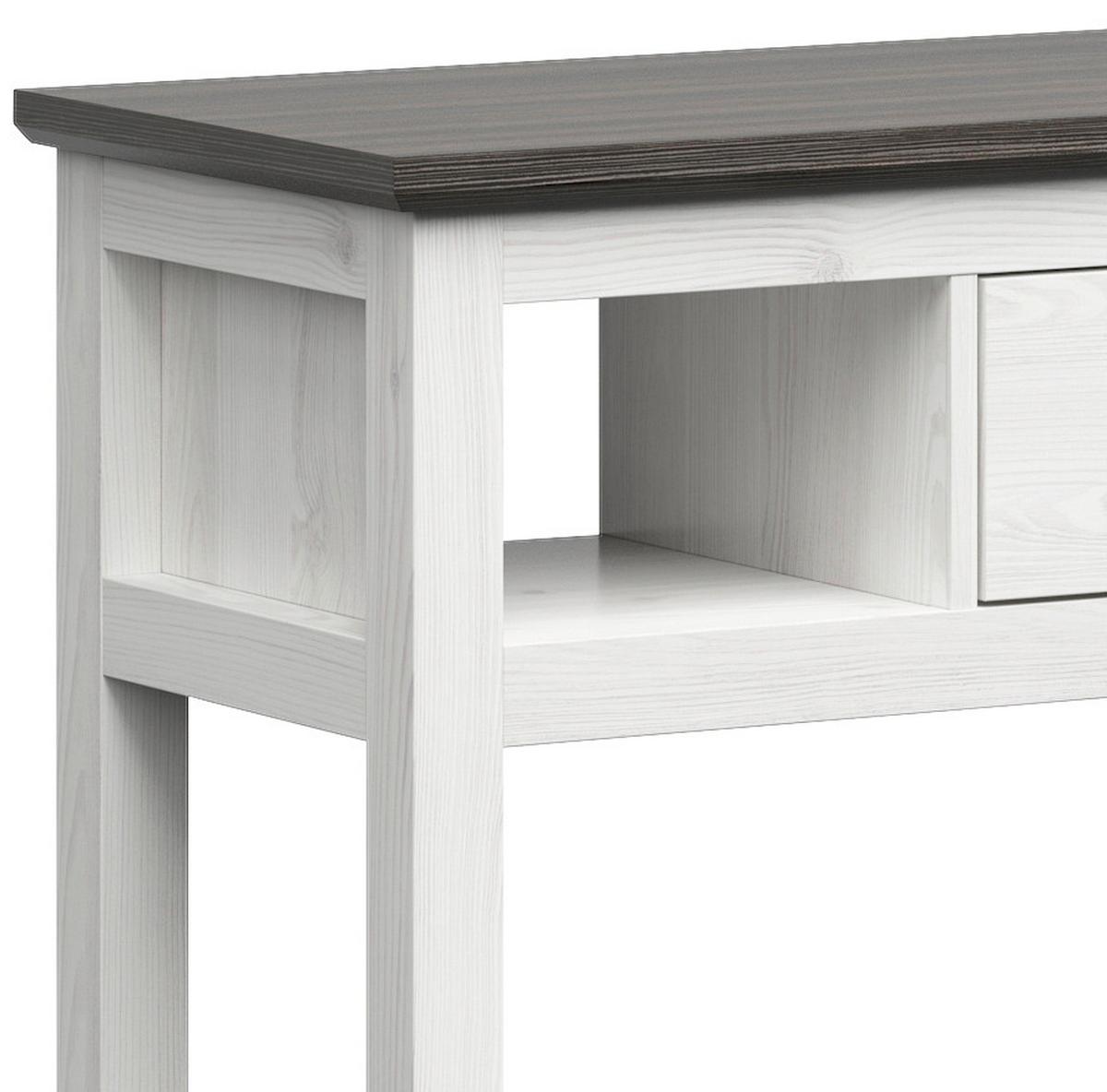 Schminktisch Bondy Kiefer Dekor/Weiß B: 114 cm mit Lade - Lärchefarben/Graphitfarben, KONVENTIONELL, Holzwerkstoff (114/86/41cm) - MID.YOU