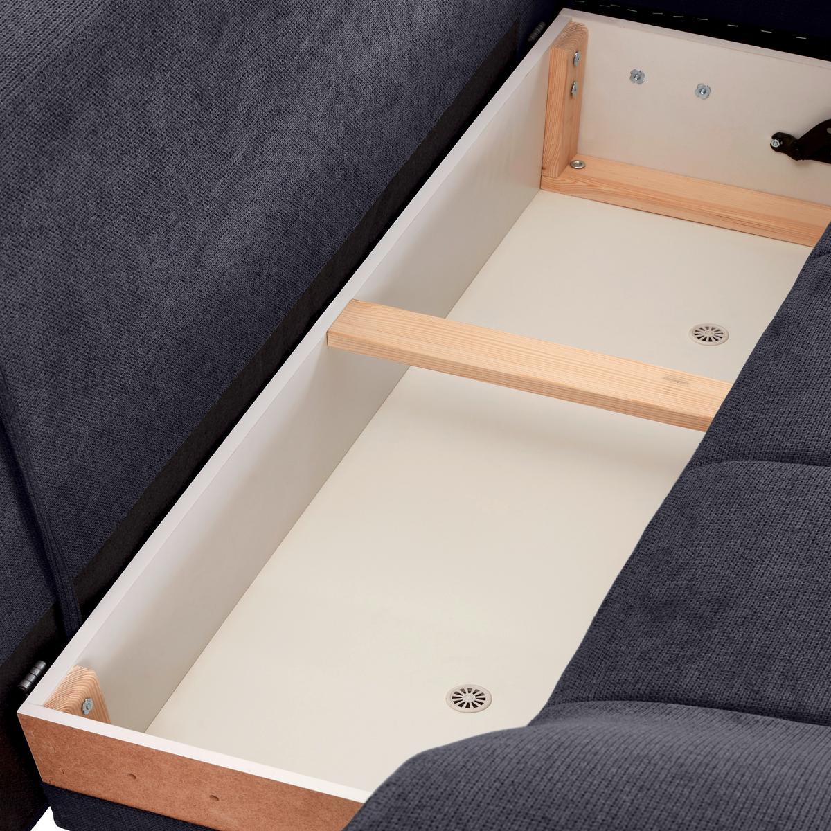 Ecksofa Mendoza - Anthrazit/Schwarz, Design, Textil (309/197cm) - Ondega