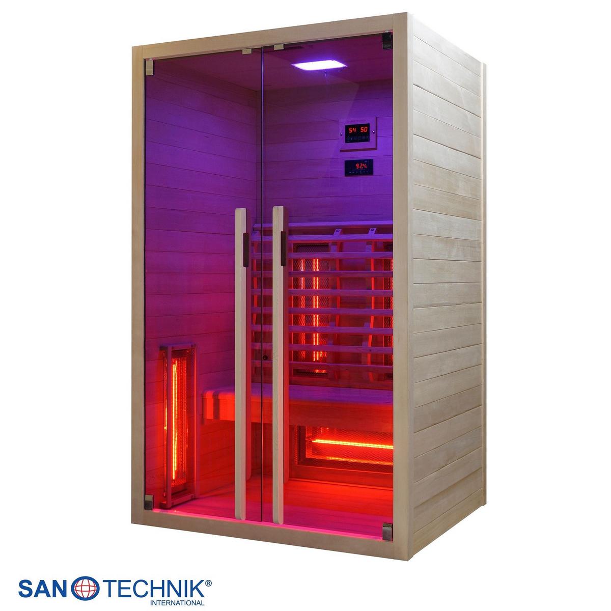 Infračervená kabína pro 2 osoby - přírodní barvy, Basics, dřevo (120/195/100cm) - Sanotechnik