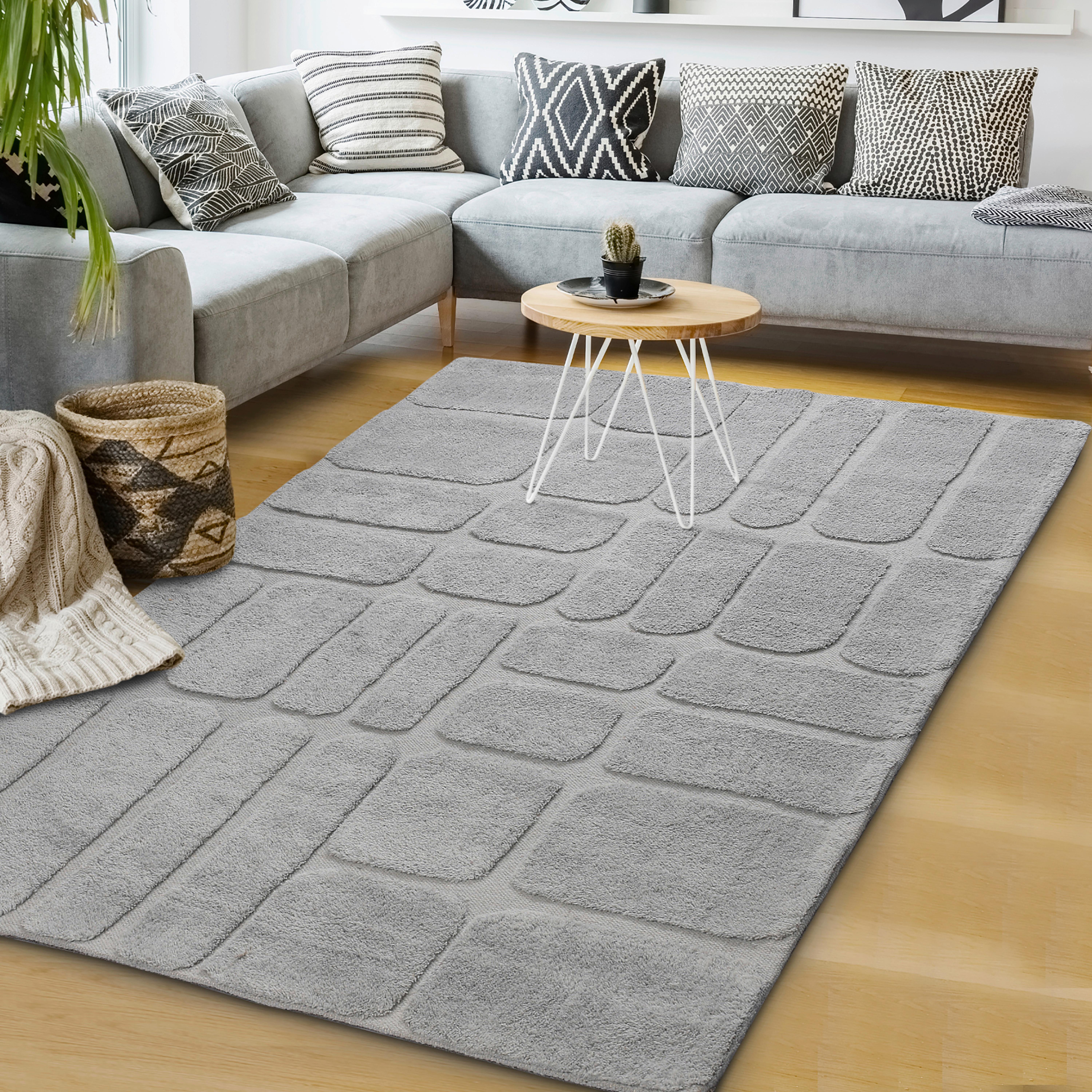 Wollteppich Bermudez Grauer Weichteppich - Grau, Basics, Textil (160/230cm)