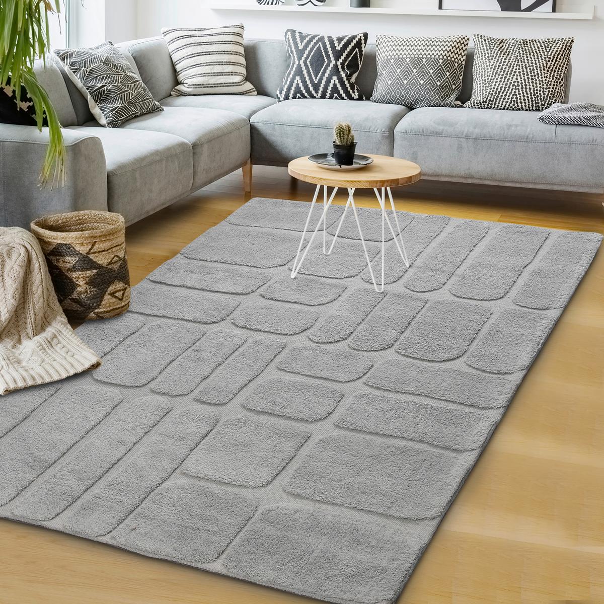 Wollteppich Bermudez Grauer Weichteppich - Grau, Basics, Textil (160/230cm)