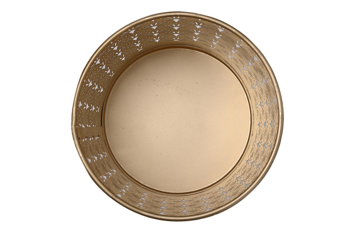 Bodenvase Art Deco Goldfarben Beere, D: 25 cm - Beere/Goldfarben, Trend, Metall (25/121cm) - Kayoom