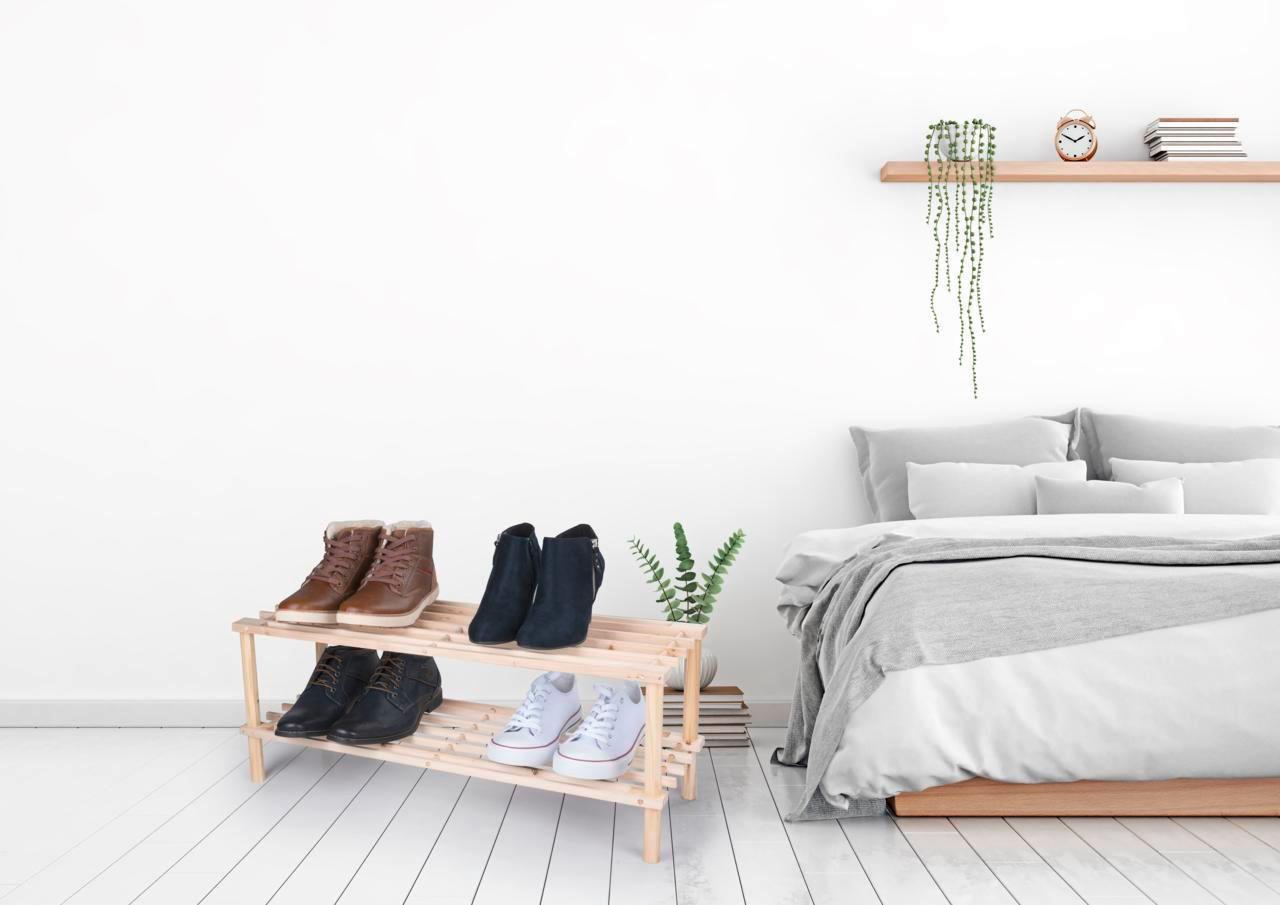 Schuhrost Shoe Rack 2 Ablagen 6 Paar Naturfarben H: 29,5 Cm - Naturfarben, Basics, Holzwerkstoff (74/26/29,5cm)