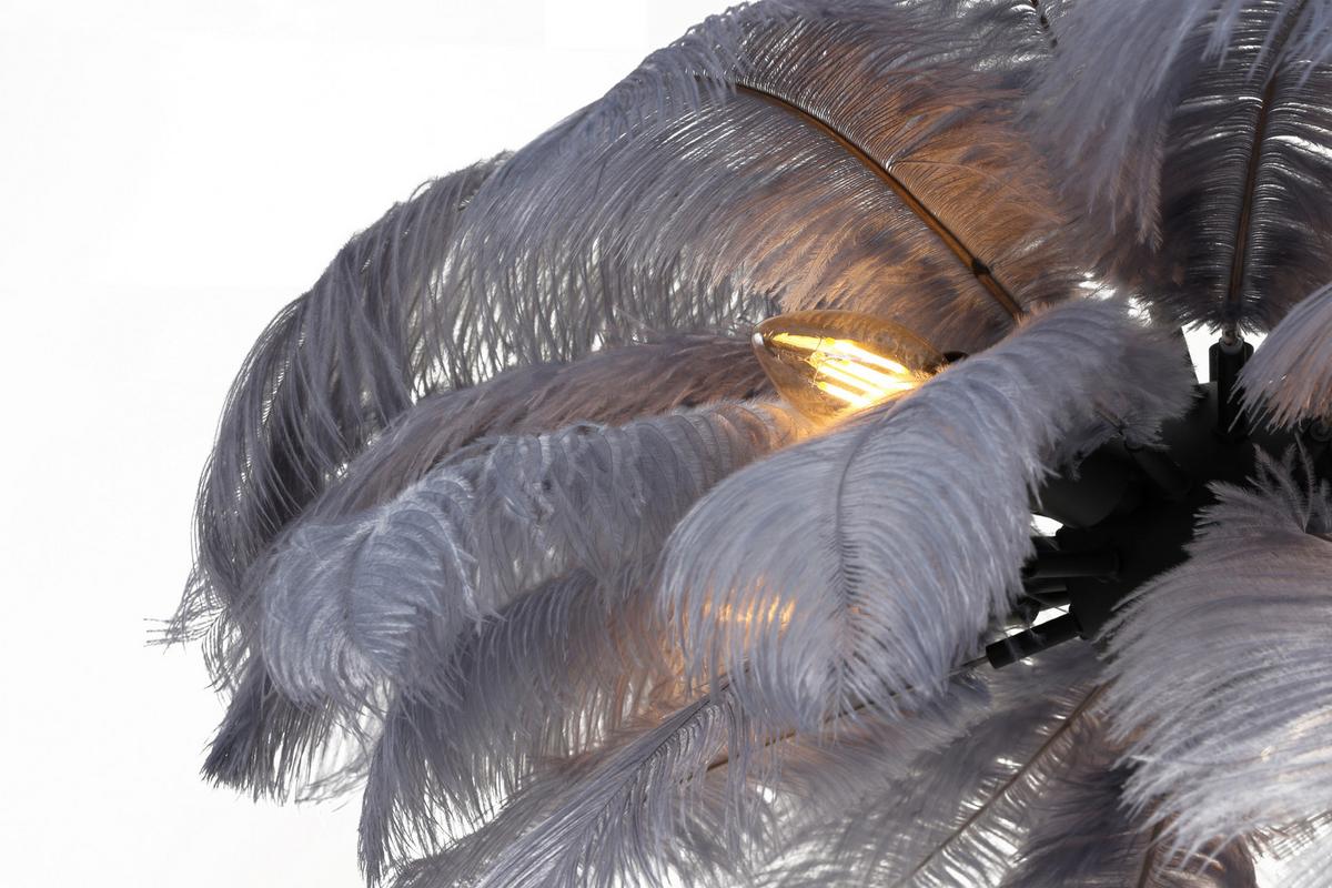 Stehleuchte Fedi - Schwarz/Grau, MODERN, Textil/Metall (55/160cm)