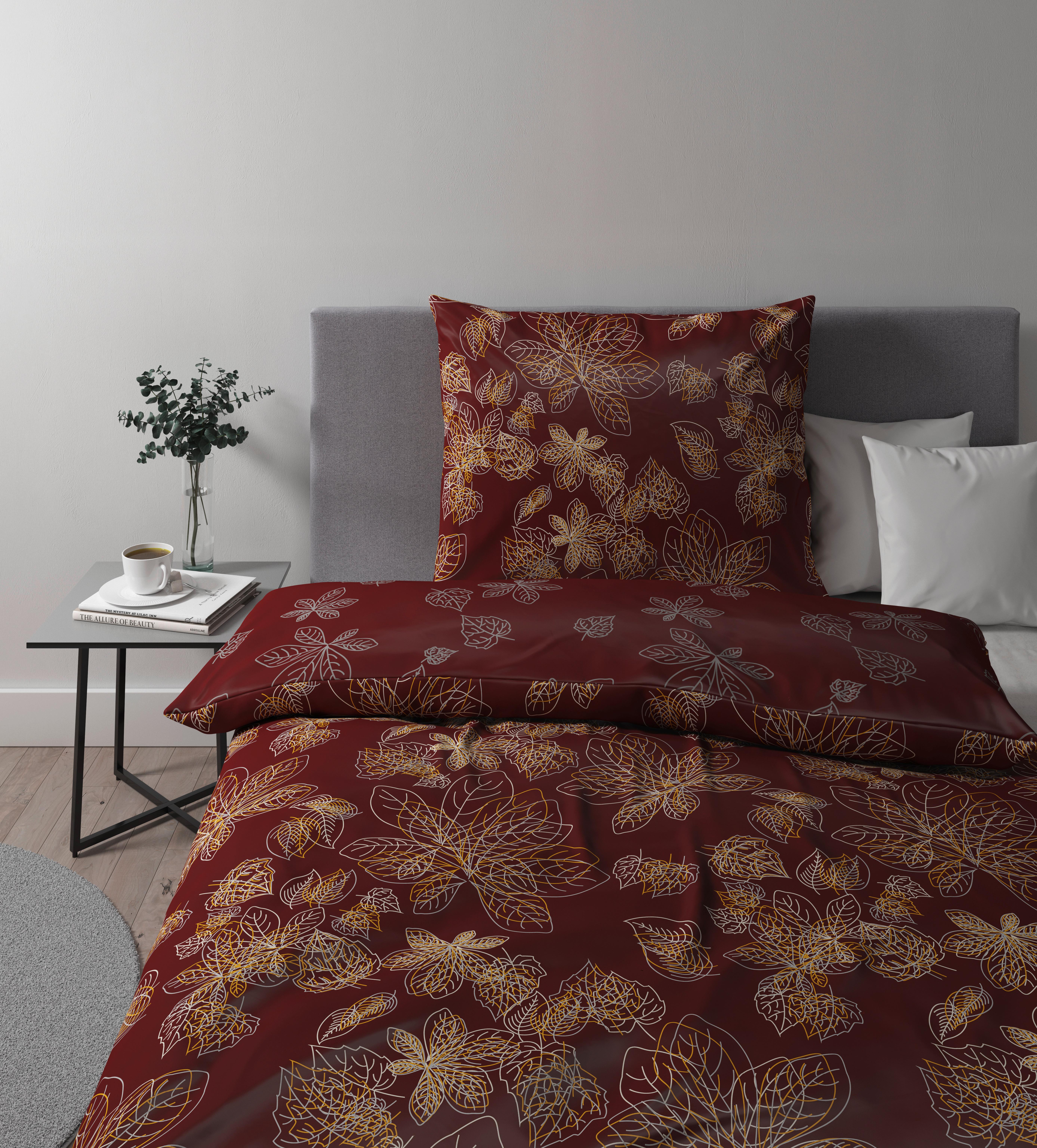 Obojstranná Posteľná Bielizeň Eden, 140/200cm, Červená - vínovočervená, Romantický / Vidiecky, textil (140/200cm) - Premium Living